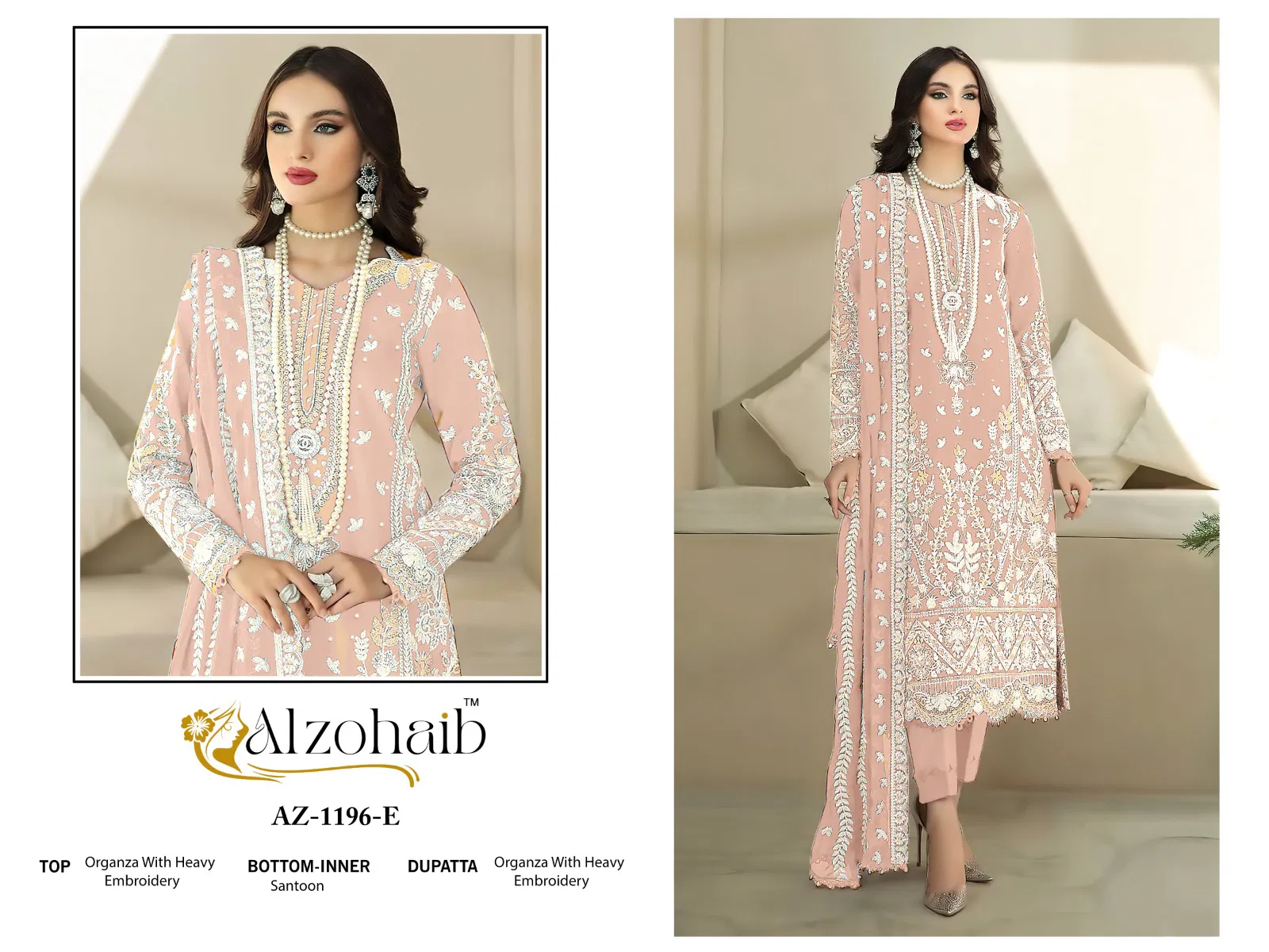 Safa Vol 1 By Alzohaib Organza Pakistani Wholesale Salwar Suits In India

